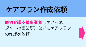 居宅介護支援事業者（ケアマネジャーの事業所）などにケアプランの作成を依頼